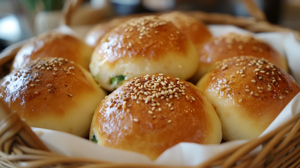 葱香肉松芝麻包