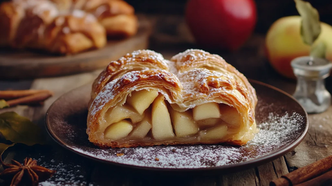 苹果面包暖色背景