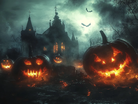 万圣节南瓜灯笼鬼屋图片大全