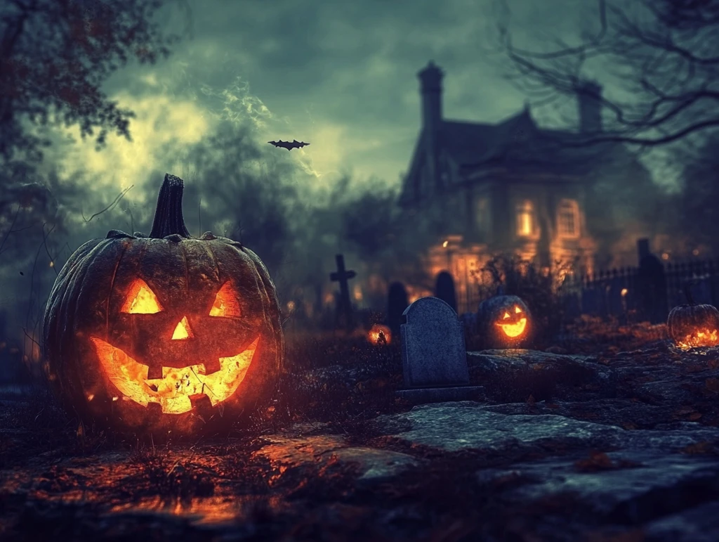 万圣节南瓜灯笼鬼屋图片大全