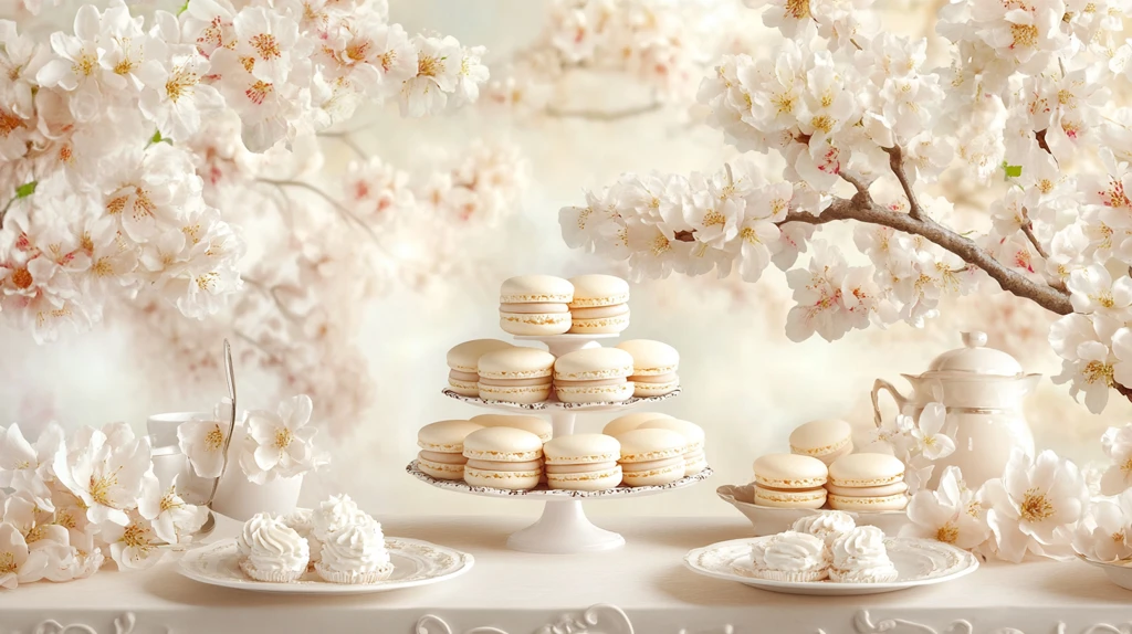 白色樱花婚礼甜品区
