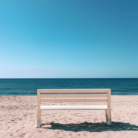 孤独的海边座椅