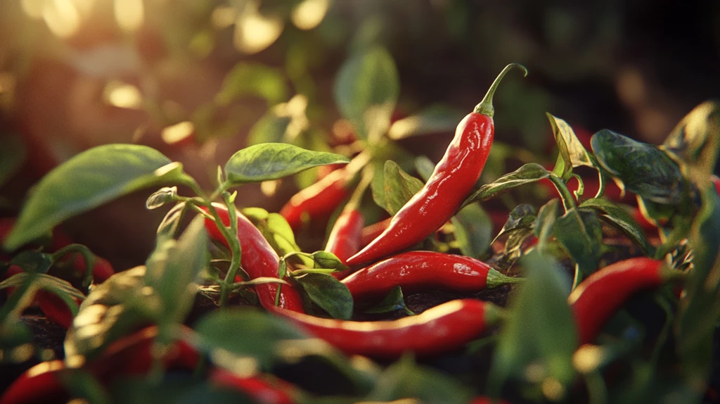 阳光照射下的辣椒