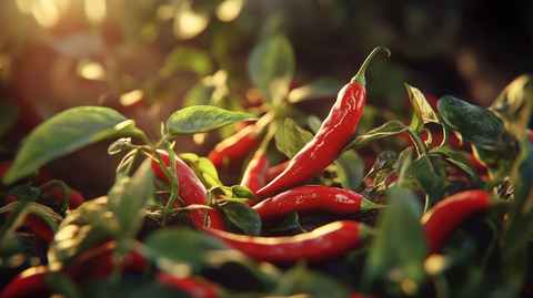 阳光照射下的辣椒