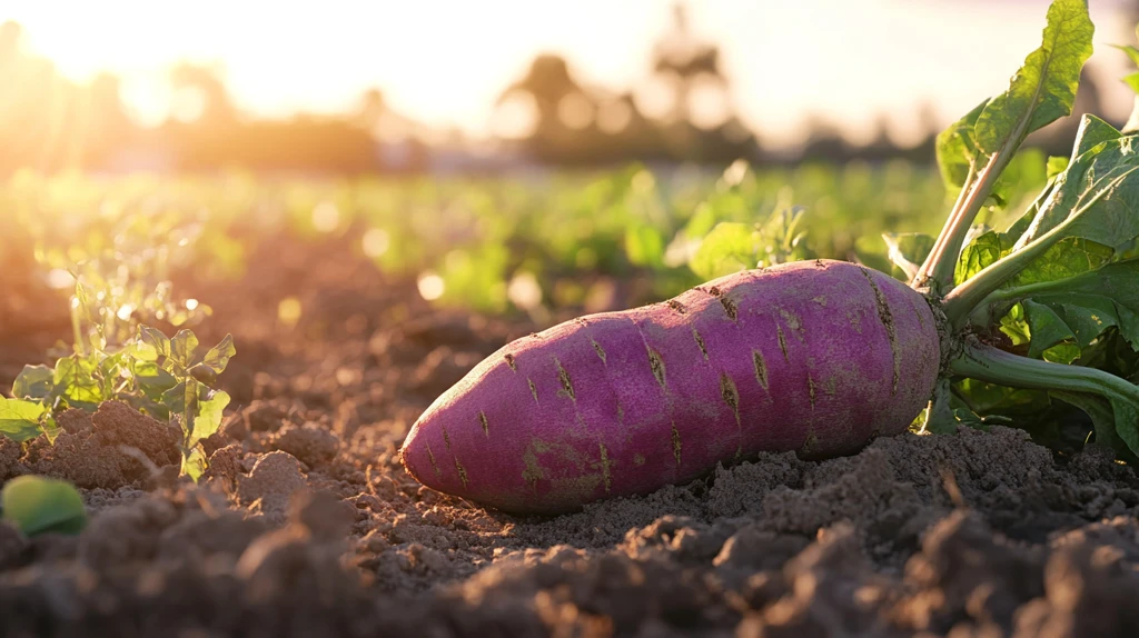 在土地里的红薯