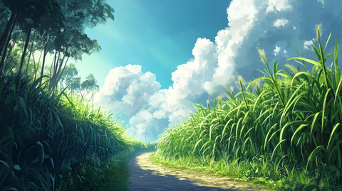 甘蔗林插画
