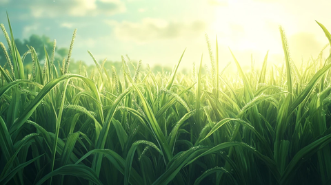 逆光草丛唯美绿草