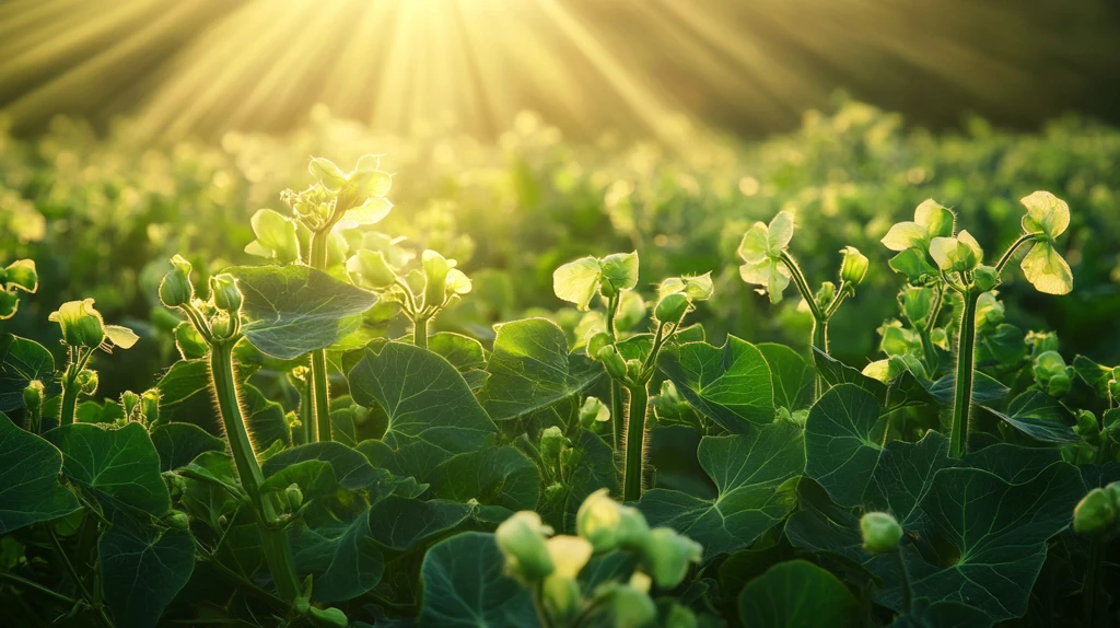 阳光下的蚕豆苗