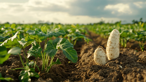 秋熟白薯农田生长