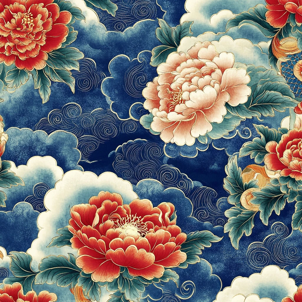 富贵牡丹底纹