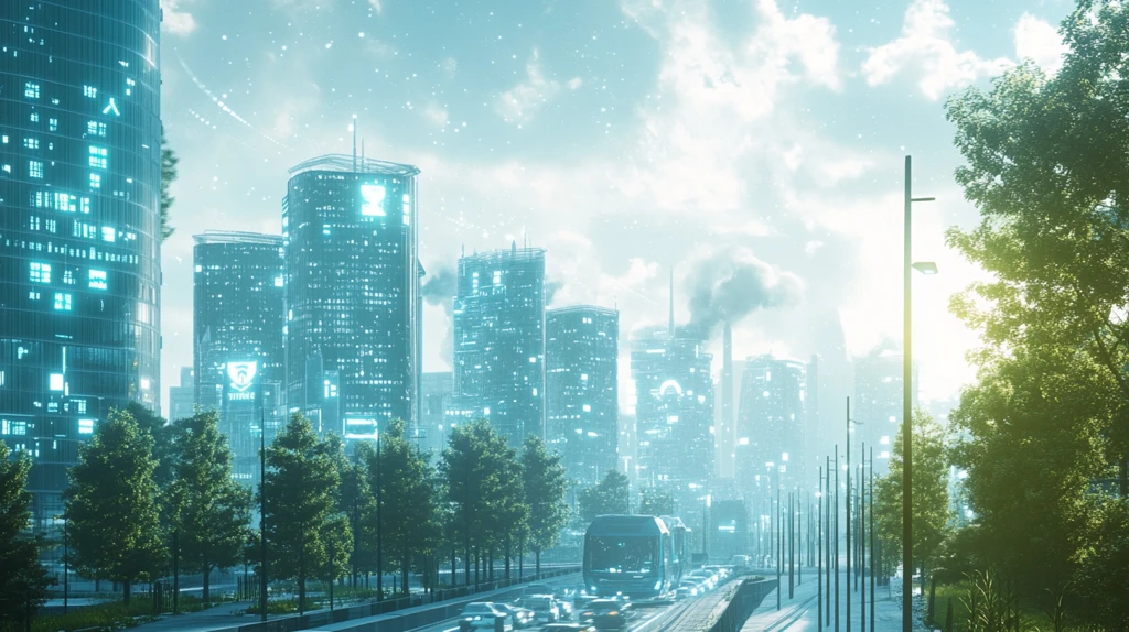 钢铁城市雨天的城市