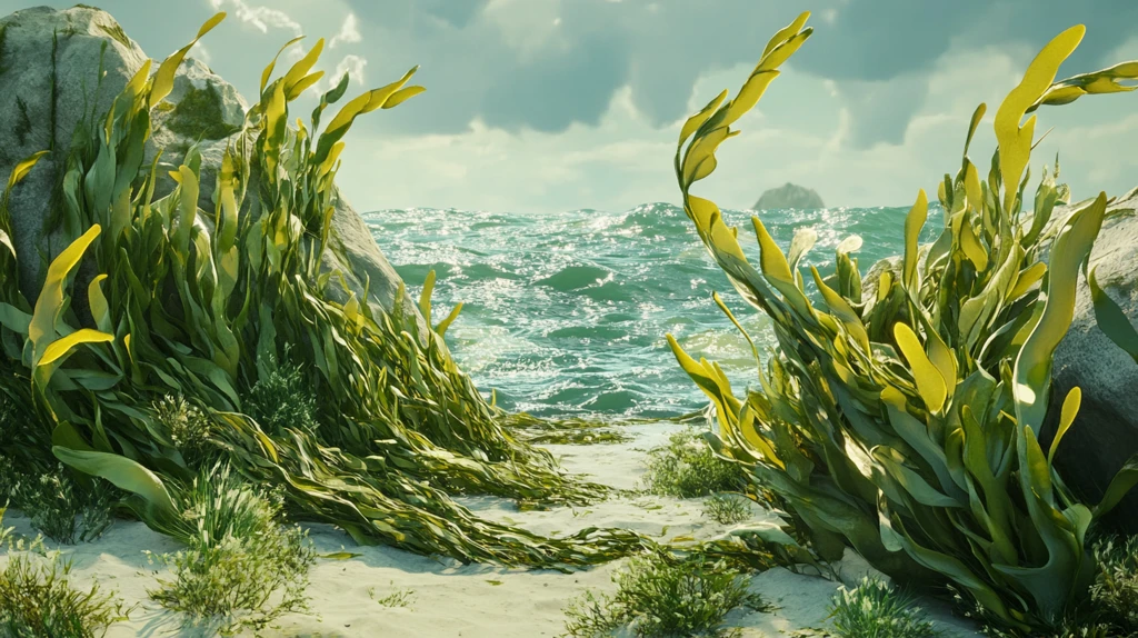 波浪波涛汹涌礁石草坪