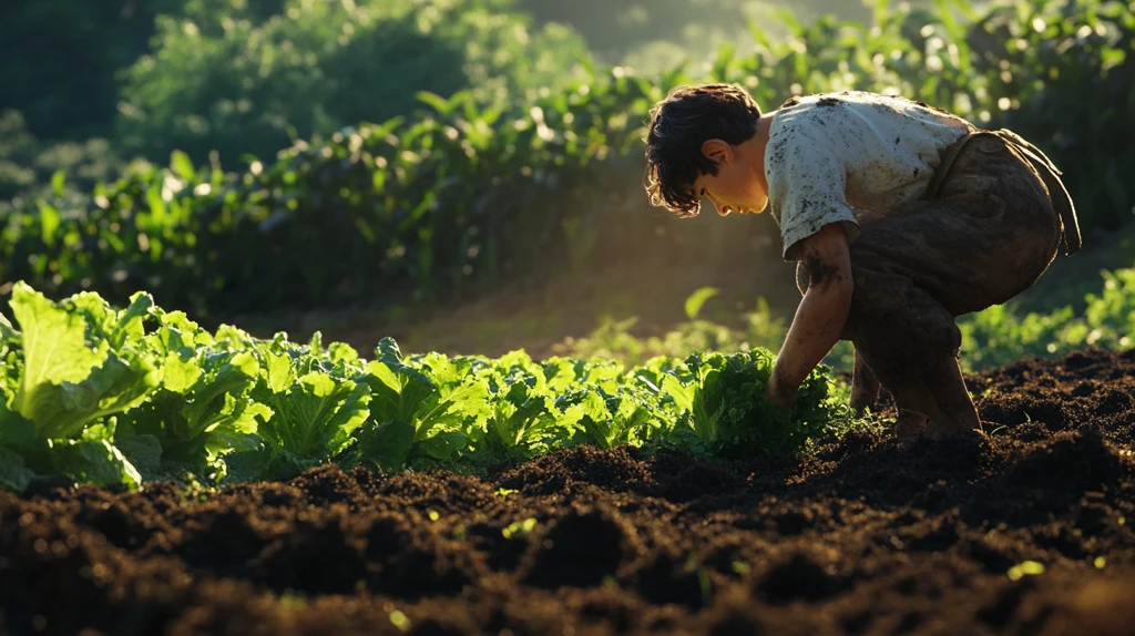 田间农民在摘菜