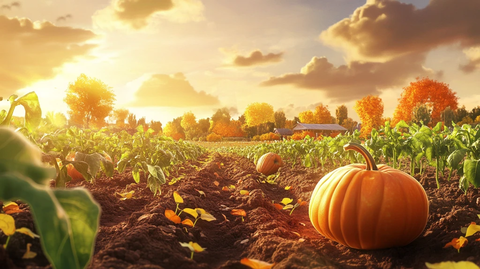 秋日农田南瓜熟