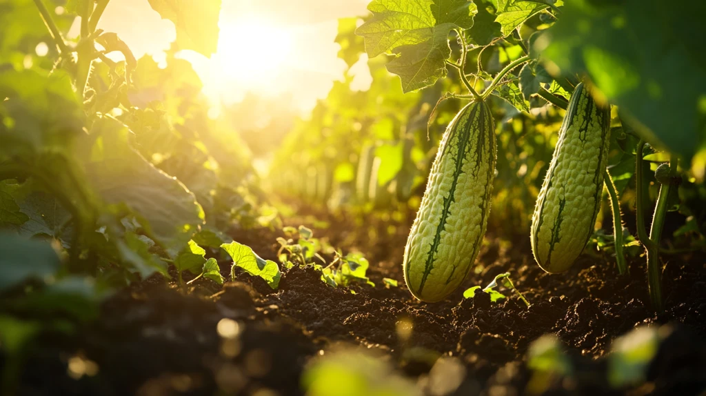 瓜园生长绿色蔬菜