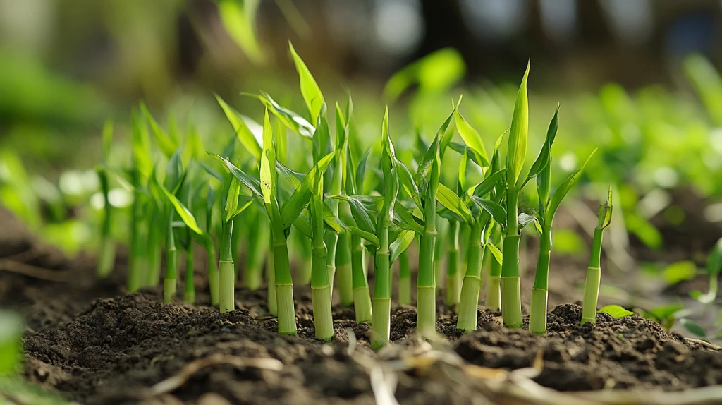 青青麦苗微距特写