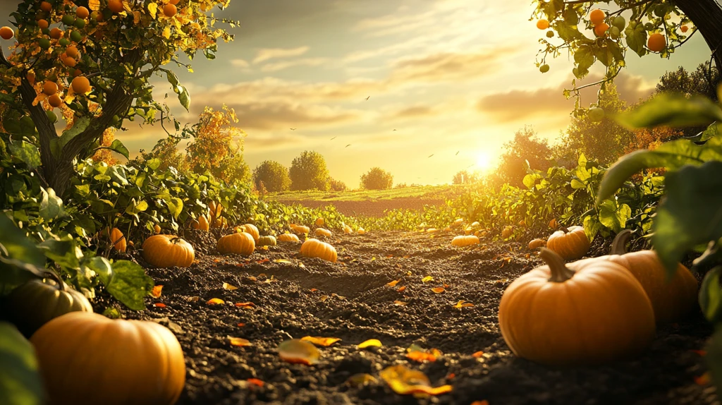 乡村南瓜田园风光