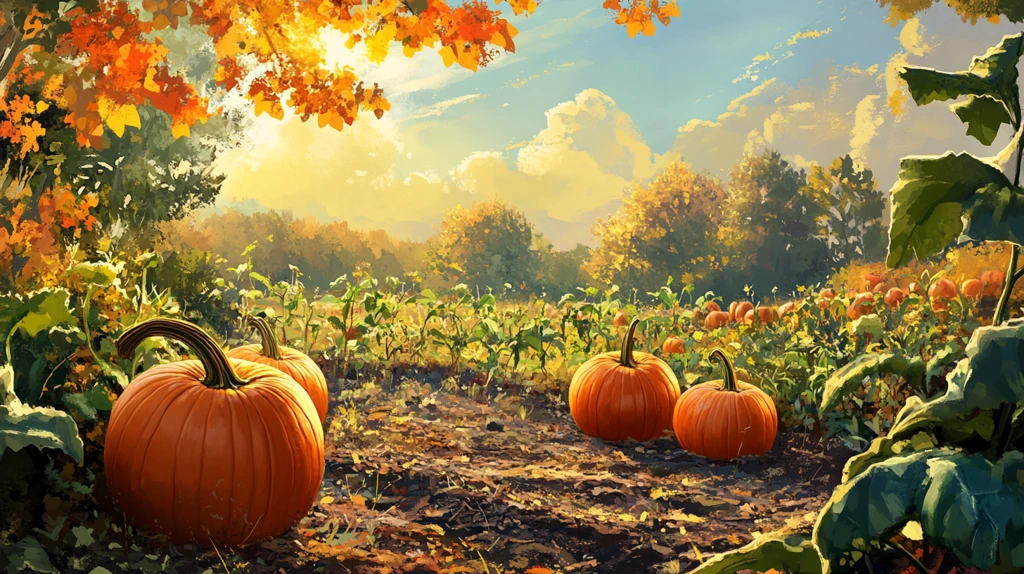 乡村南瓜田园风光