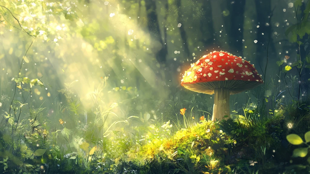 梦幻蘑菇背景