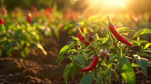 阳光照射下的辣椒