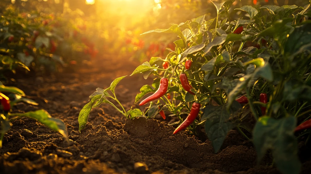 阳光照射下的辣椒