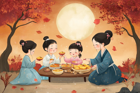 中秋儿童插画