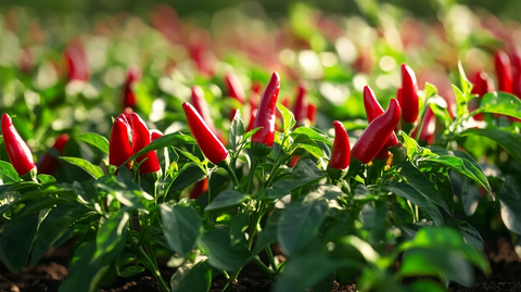 阳光照射下的辣椒