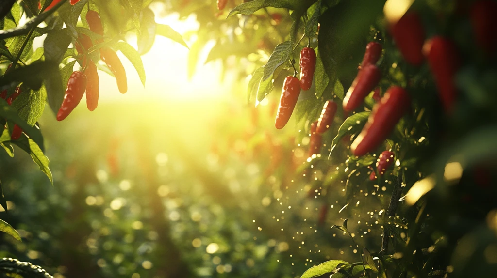 阳光照射下的辣椒
