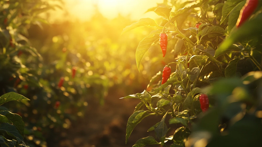 阳光照射下的辣椒
