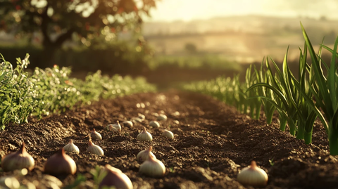 洋葱植株田园风光