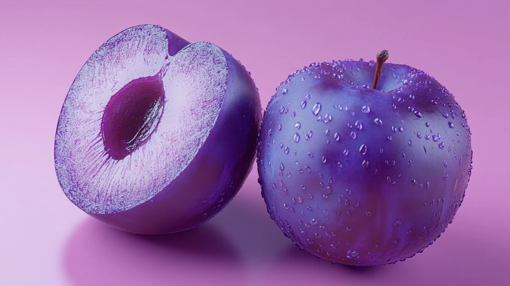 紫色李子近景