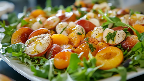 火腿配蜜瓜芝麻菜