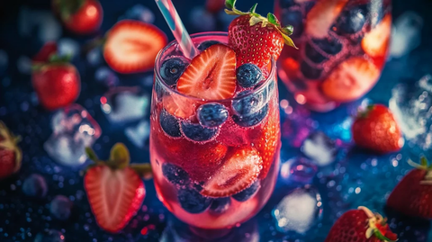 草莓蓝莓冰饮
