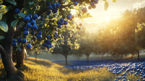 水果素材湖边蓝莓树