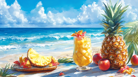 菠萝插画凤梨插画