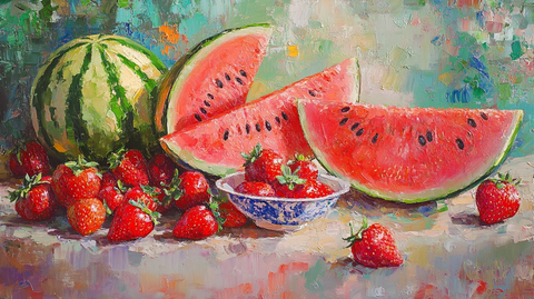 油画草莓