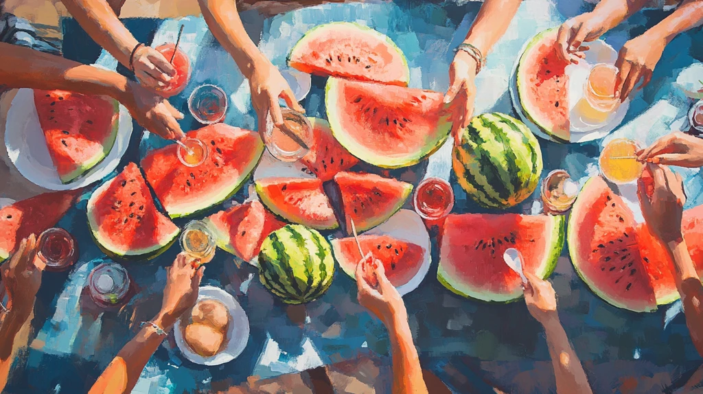 西瓜切片夏日聚会