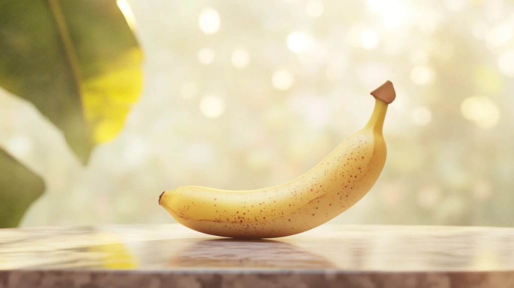 香蕉静置大理石桌