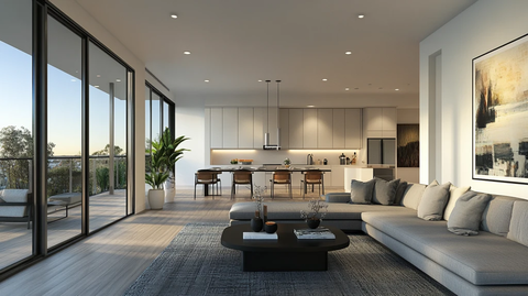 大气客厅落地门窗场景