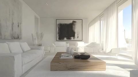 白色沙发木桌简约风