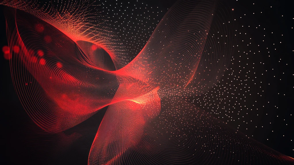 红色动感飘带科技背景