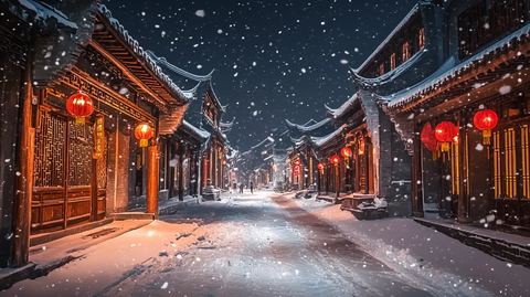 古街雪景