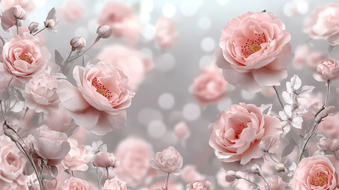 立体玫瑰花藤背景