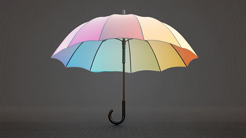 彩色撑伞背景