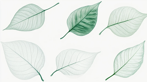树叶渐变手绘