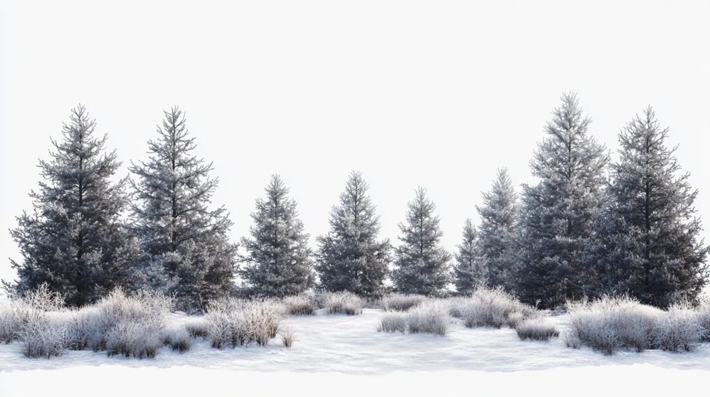 冬季森林草原积雪