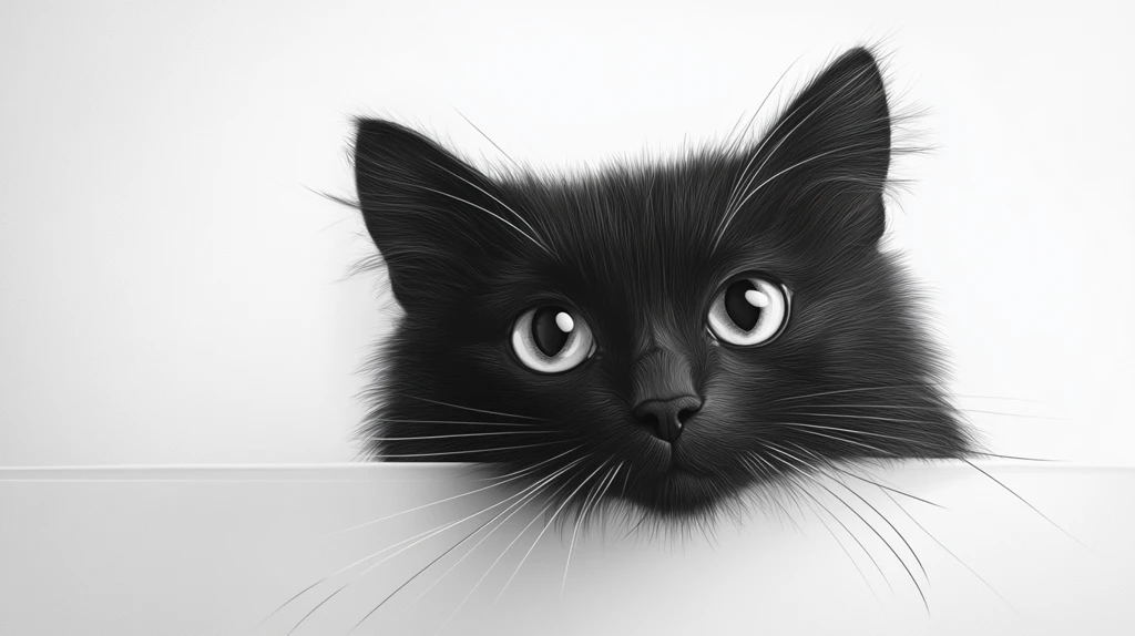 小黑猫插画