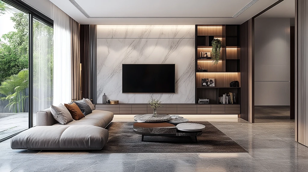 现代电视背景墙效果图