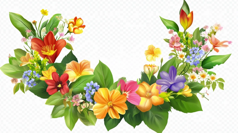 手绘花卉花丛花草