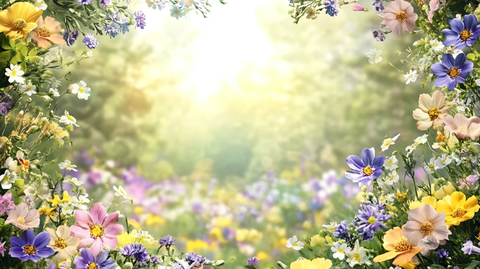 阳光鲜花背景